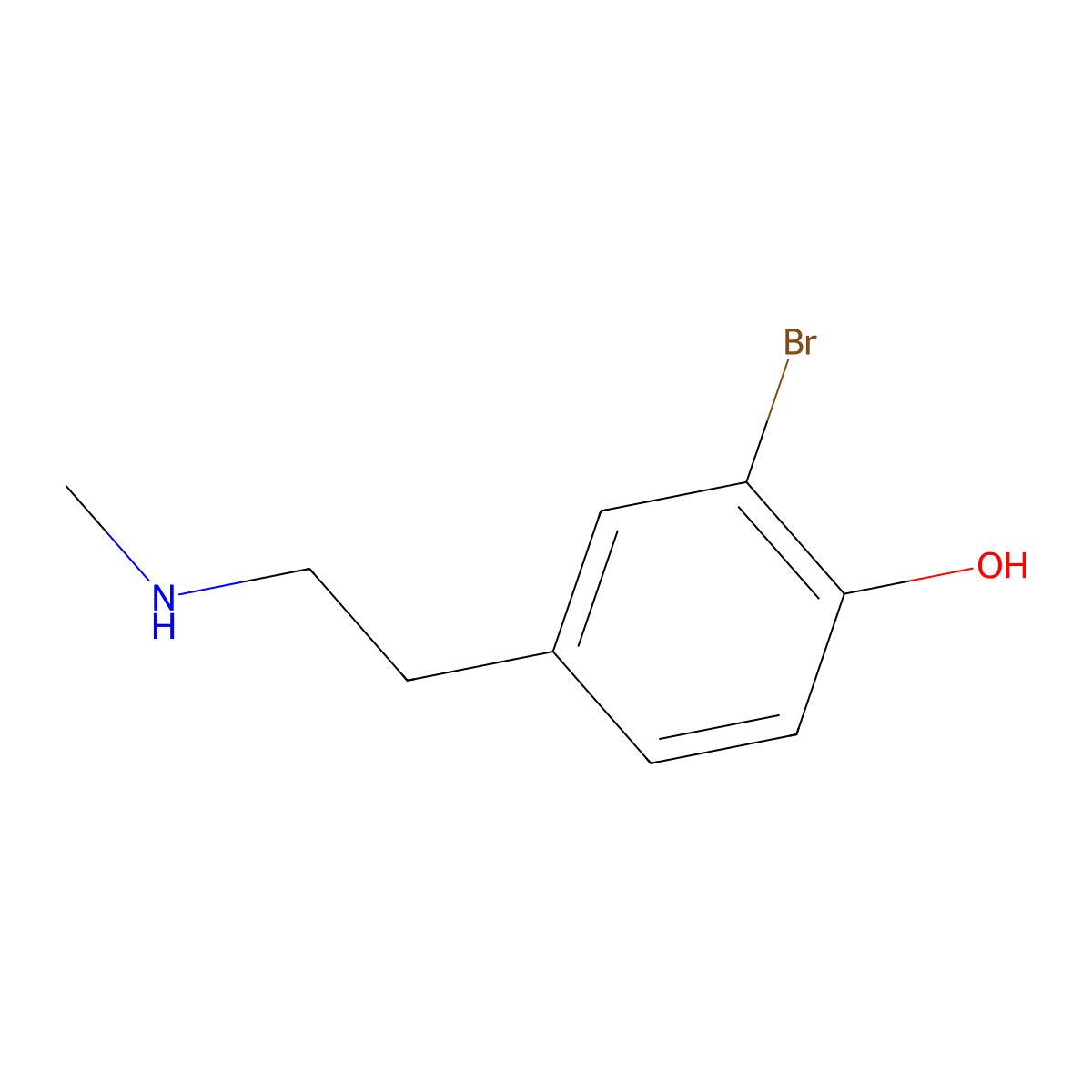 3-Bromo-N-methyltyramine molecular structure, CAS 1335567-72-0