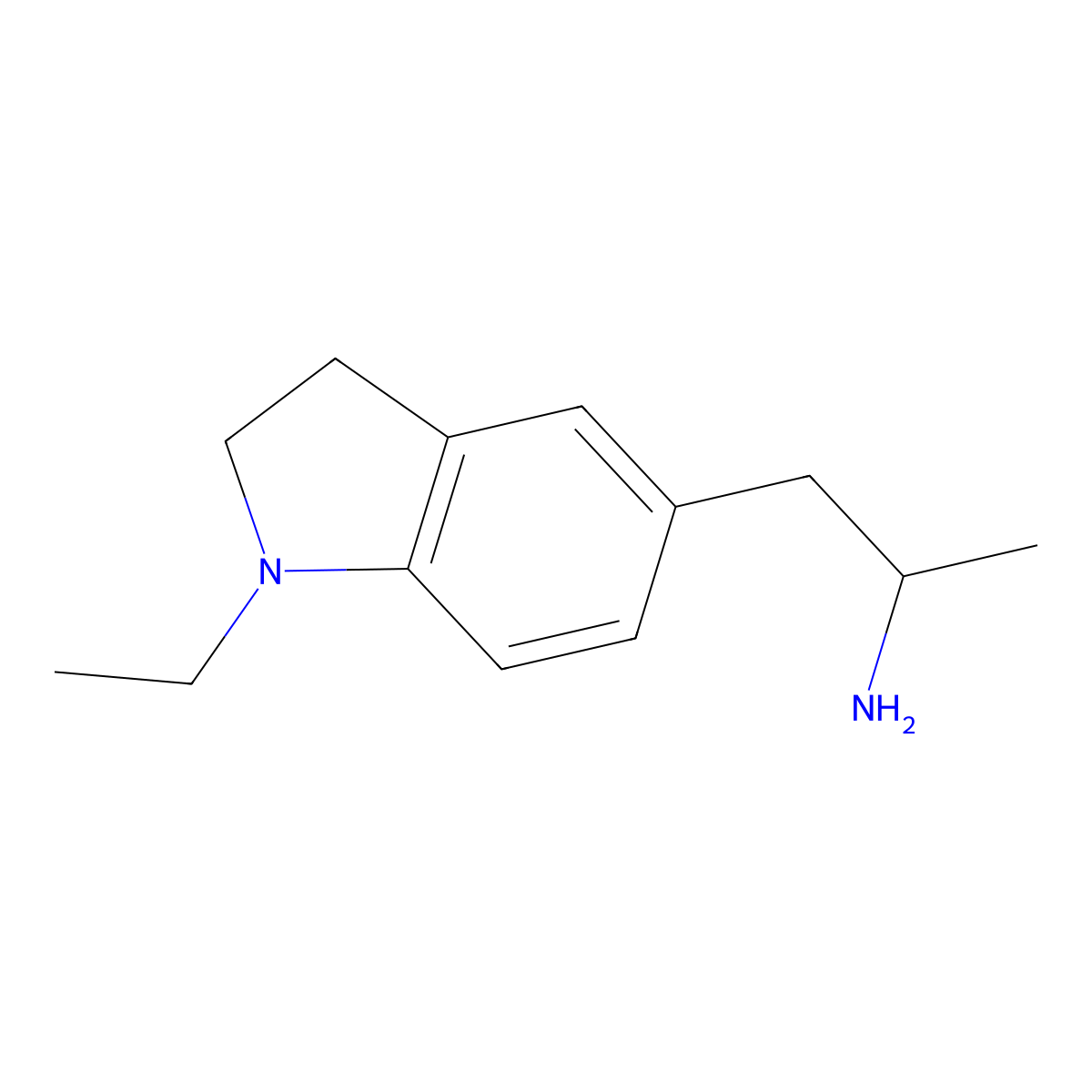 (2R)-1-(1-ethyl-2,3-dihydro-1H-indol-5-yl)propan-2-amine molecular structure, CAS 1335571-02-2