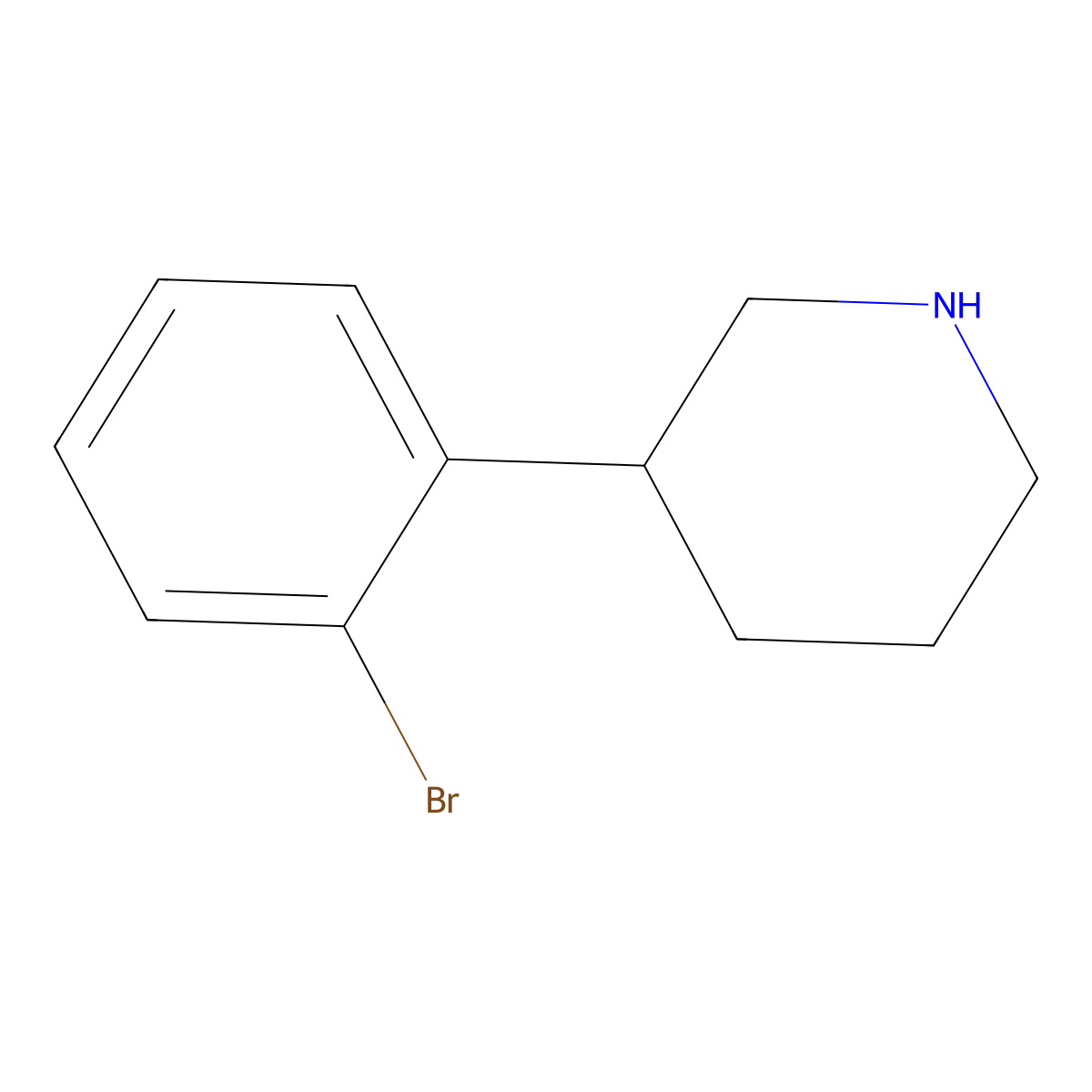 (S)-3-(2-Bromophenyl)piperidine molecular structure, CAS 1335571-69-1