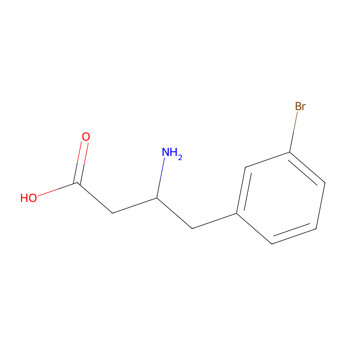 (3S)-3-amino-4-(3-bromophenyl)butanoic acid molecular structure, CAS 1335573-36-8