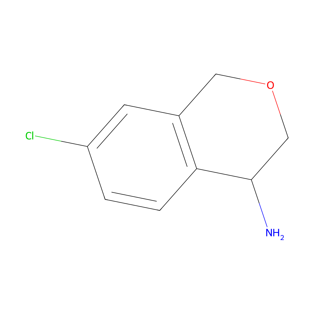 (4R)-7-chloroisochroman-4-amine molecular structure, CAS 1335574-28-1