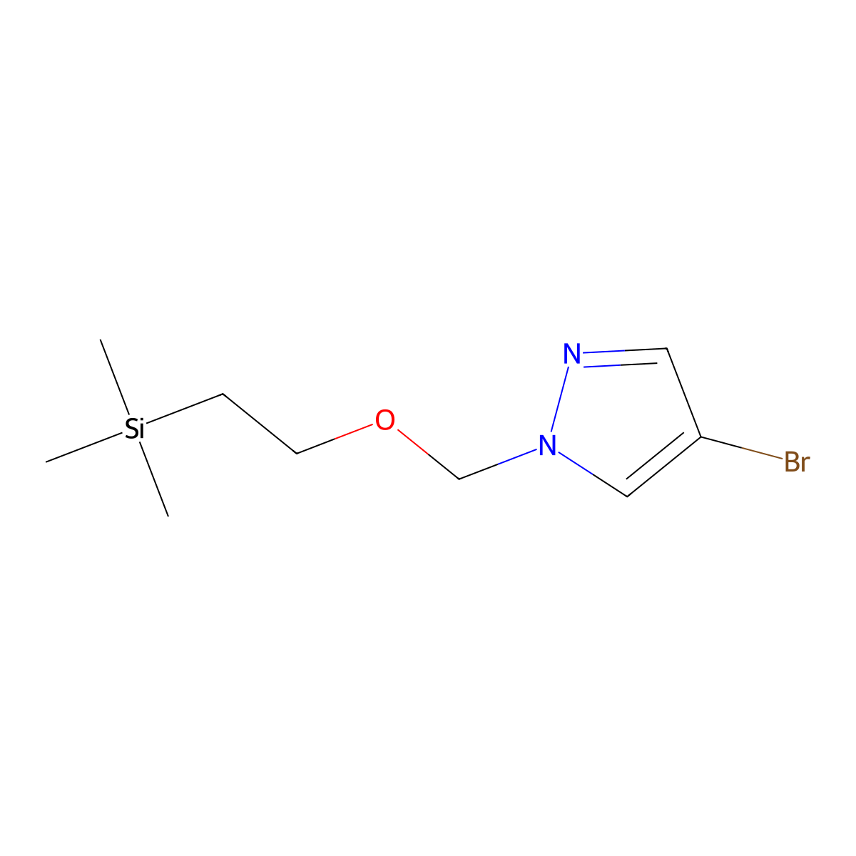 4-Bromo-1-((2-(trimethylsilyl)ethoxy)methyl)-1H-pyrazole molecular structure, CAS 133560-58-4
