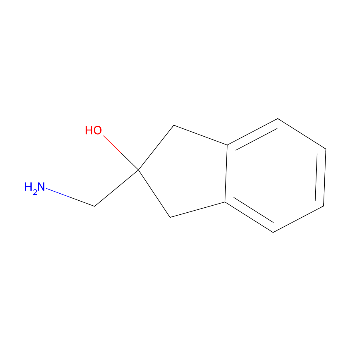 2-(aminomethyl)-2,3-dihydro-1H-inden-2-ol molecular structure, CAS 133562-26-2
