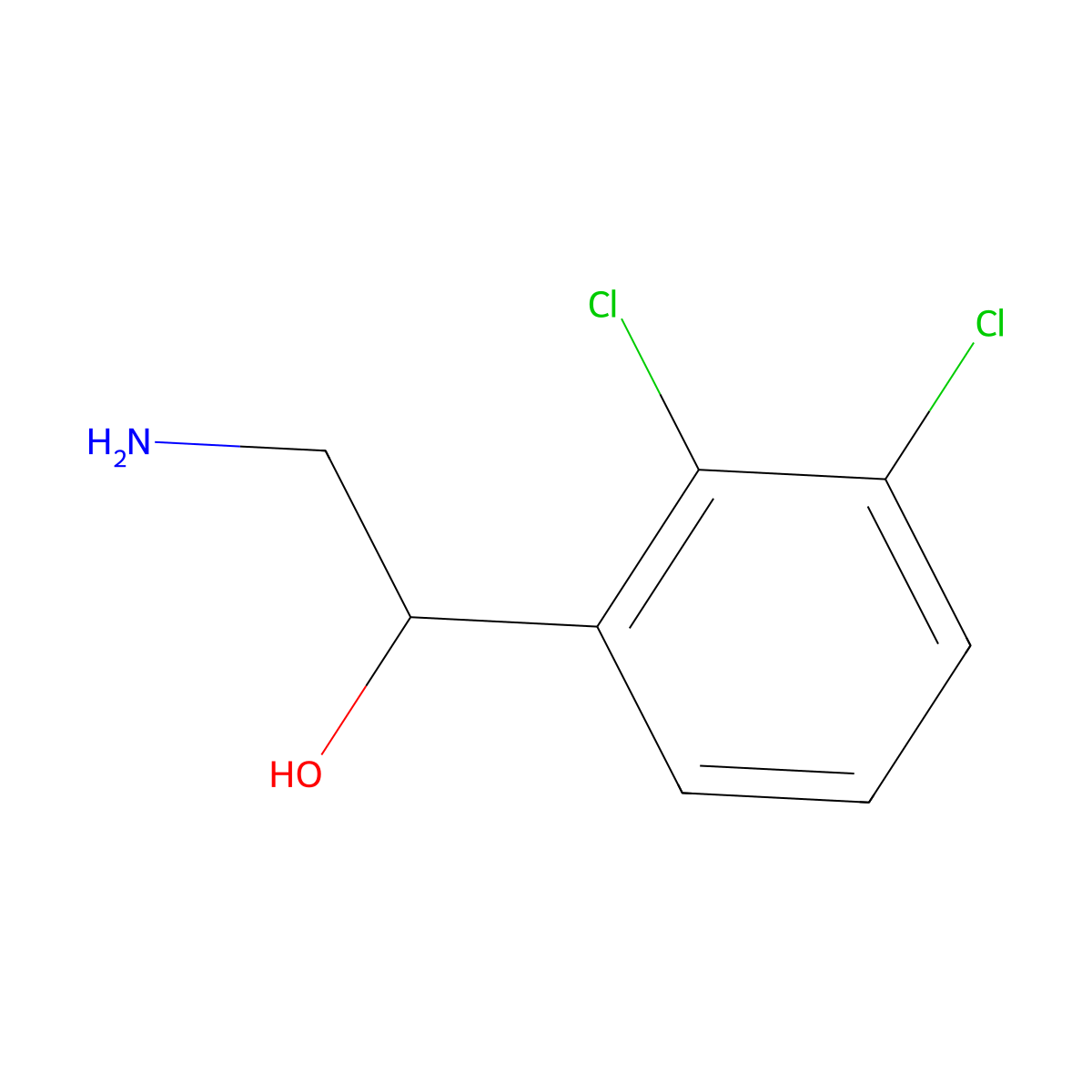 2-Amino-1-(2,3-dichlorophenyl)ethanol molecular structure, CAS 133562-28-4