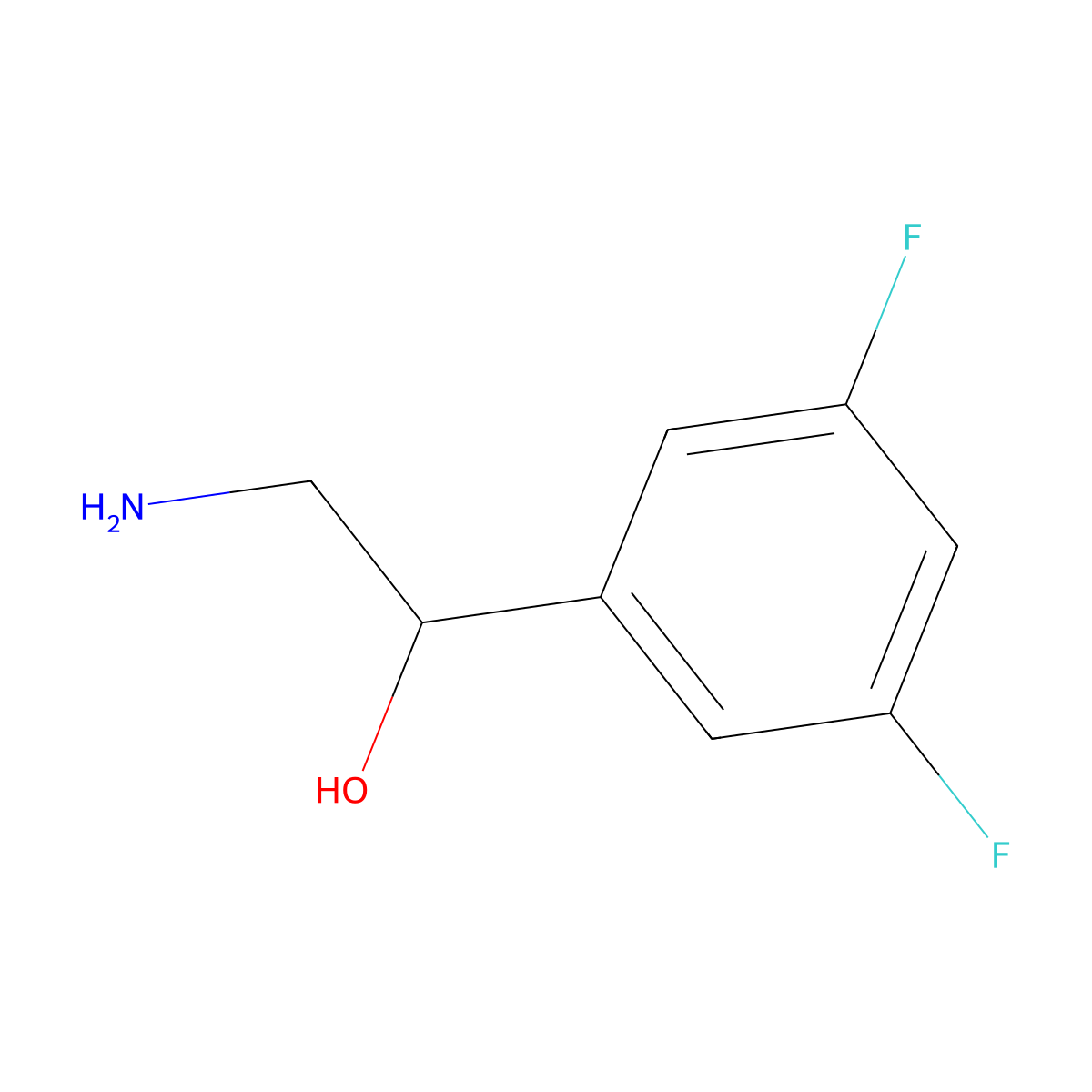 2-Amino-1-(3,5-difluorophenyl)ethanol molecular structure, CAS 133562-33-1