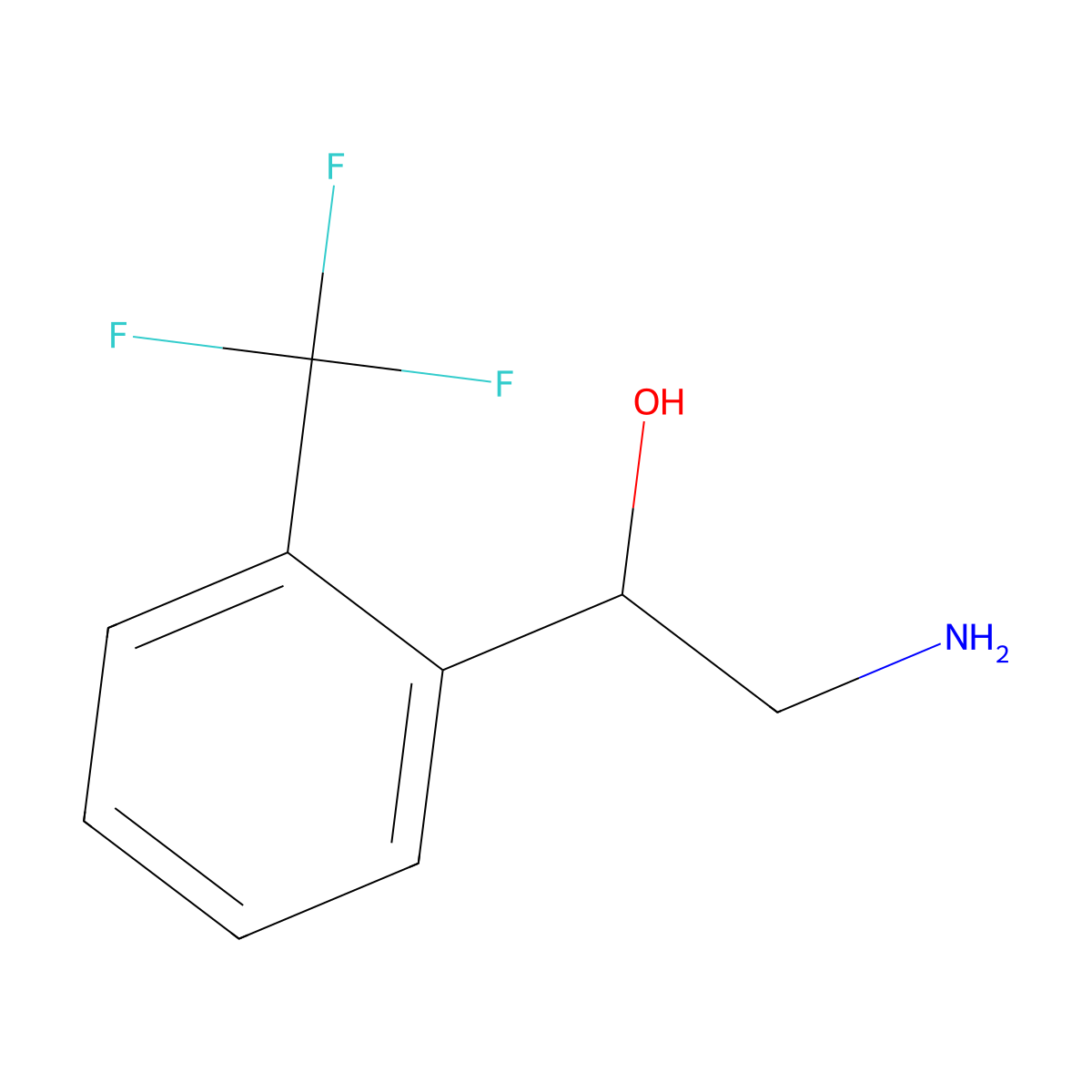 2-Amino-1-[2-(trifluoromethyl)phenyl]ethan-1-ol molecular structure, CAS 133562-36-4