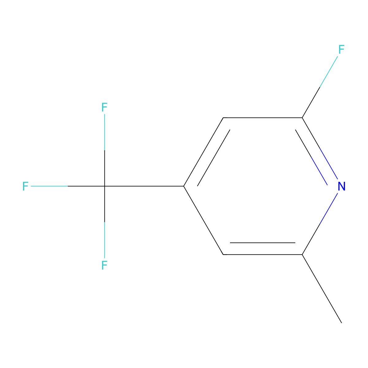 2-Fluoro-6-methyl-4-(trifluoromethyl)pyridine molecular structure, CAS 133564-25-7