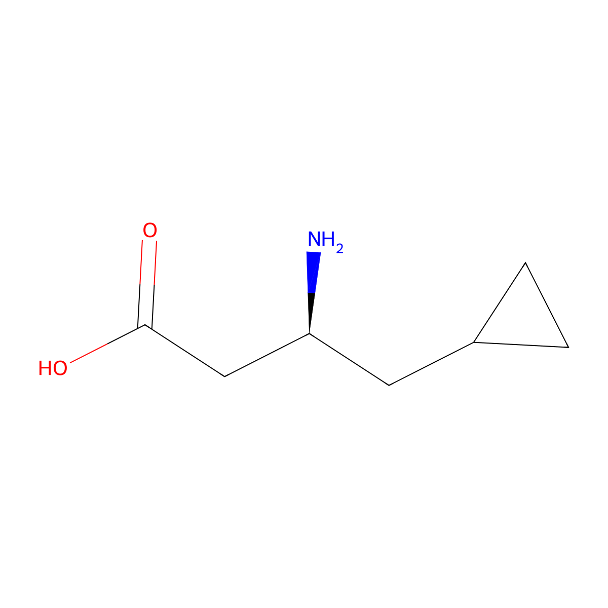 (3S)-3-amino-4-cyclopropylbutanoic acid molecular structure, CAS 1335661-24-9