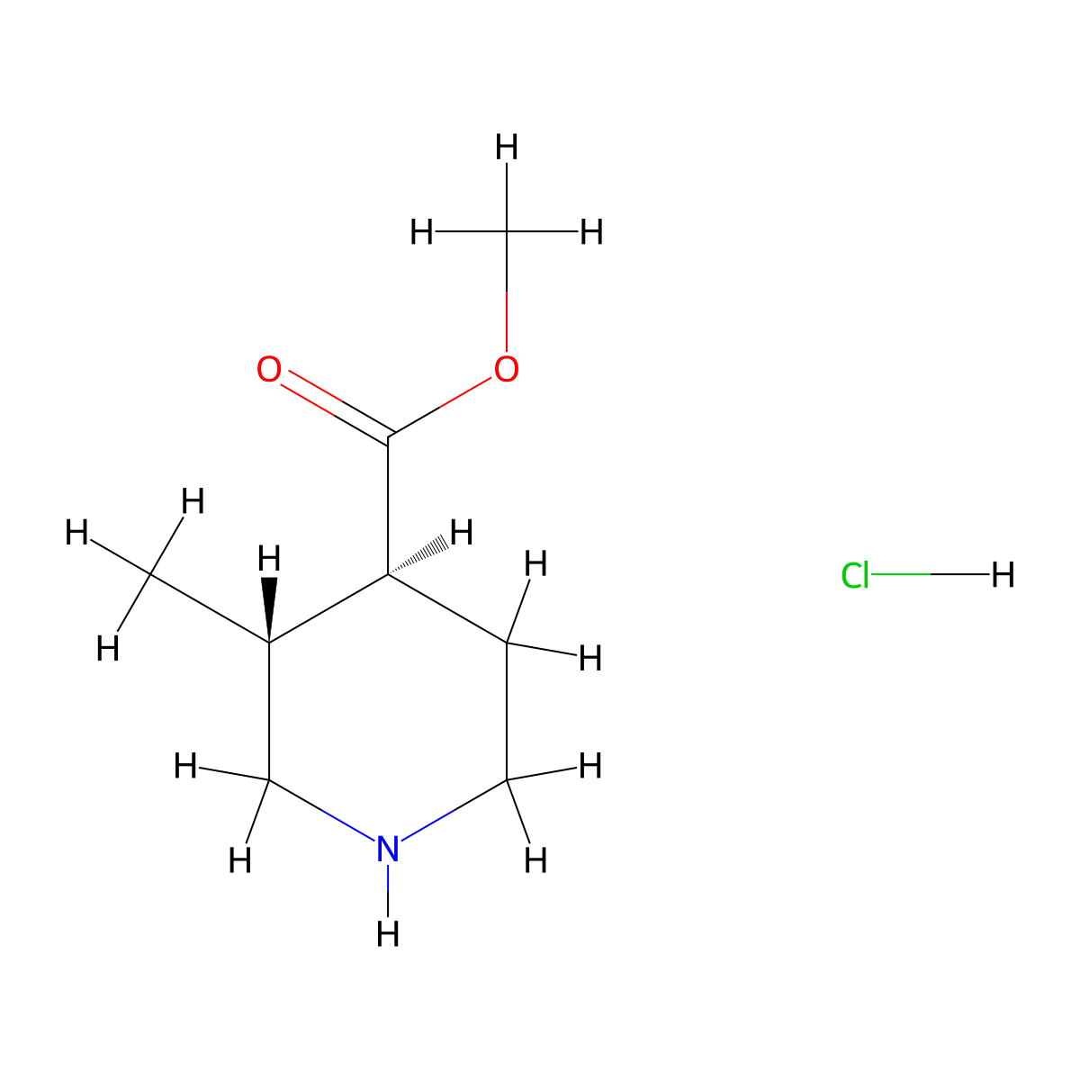 trans-Methyl 3-methylpiperidine-4-carboxylate hydrochloride molecular structure, CAS 133567-12-1