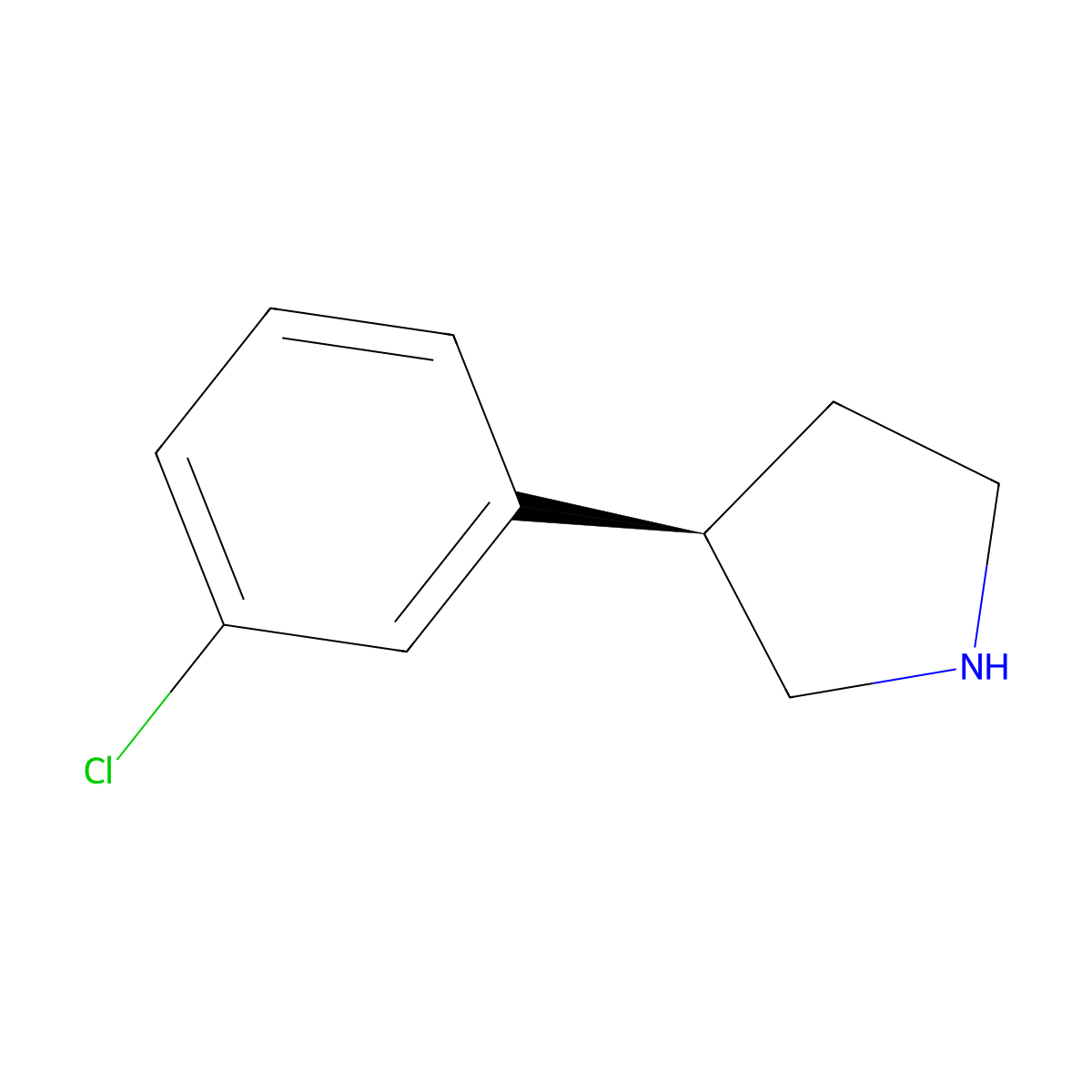 (R)-3-(3-Chlorophenyl)pyrrolidine molecular structure, CAS 1335686-78-6