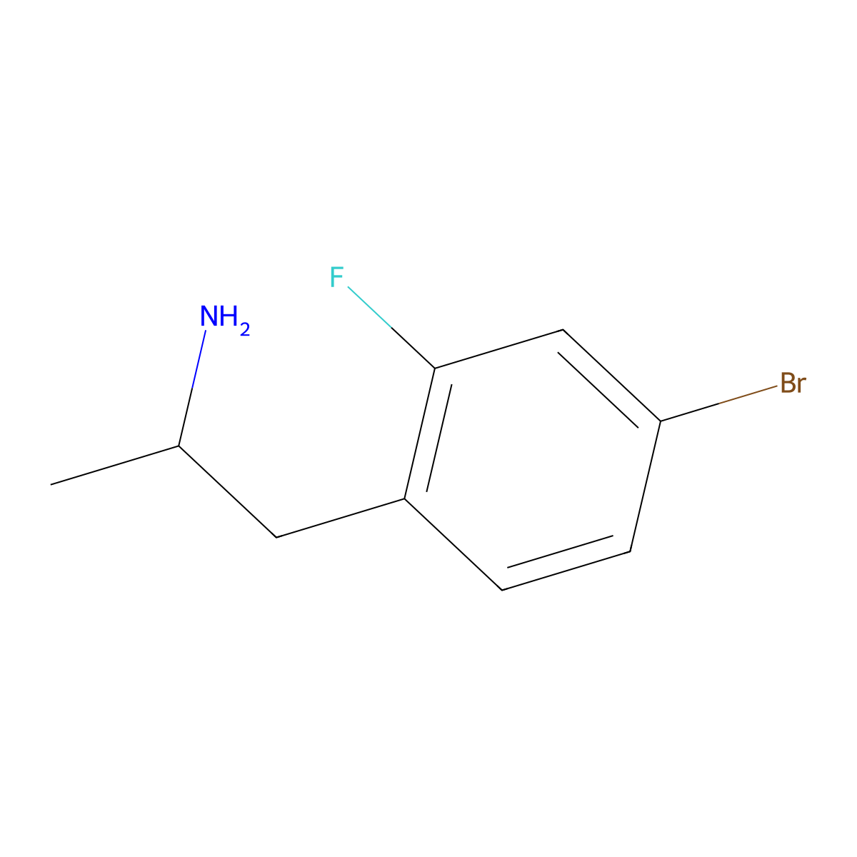 (2S)-1-(4-bromo-2-fluorophenyl)propan-2-amine molecular structure, CAS 1335696-16-6