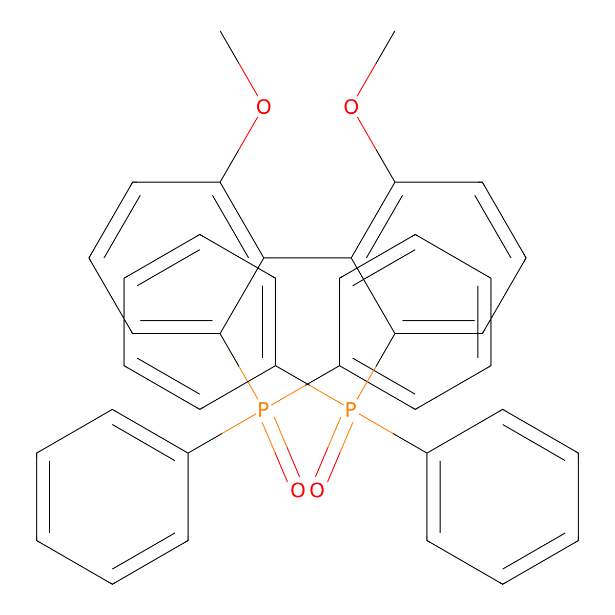 1,1'-[(1R)-6,6′-Dimethoxy[1,1'-biphenyl]-2,2'-diyl]bis[1,1-diphenylphosphine oxide] molecular structure, CAS 133577-82-9