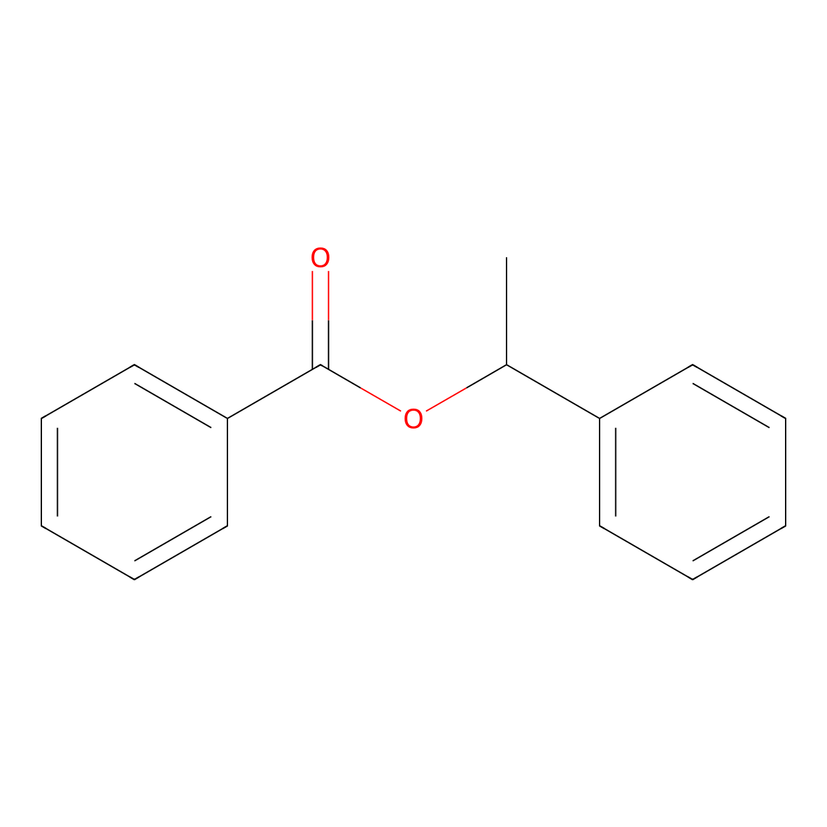 alpha-Methylbenzyl benzoate molecular structure, CAS 13358-49-1