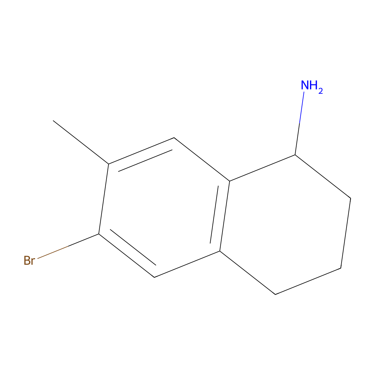 (S)-6-Bromo-7-methyl-1,2,3,4-tetrahydronaphthalen-1-amine molecular structure, CAS 1335823-60-3