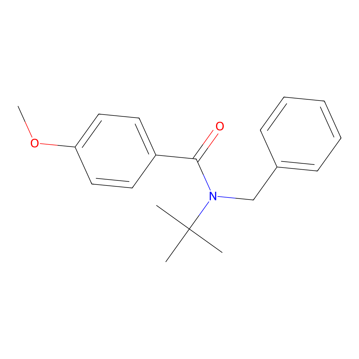 N-benzyl-N-tert-butyl-4-methoxybenzamide molecular structure, CAS 133587-81-2