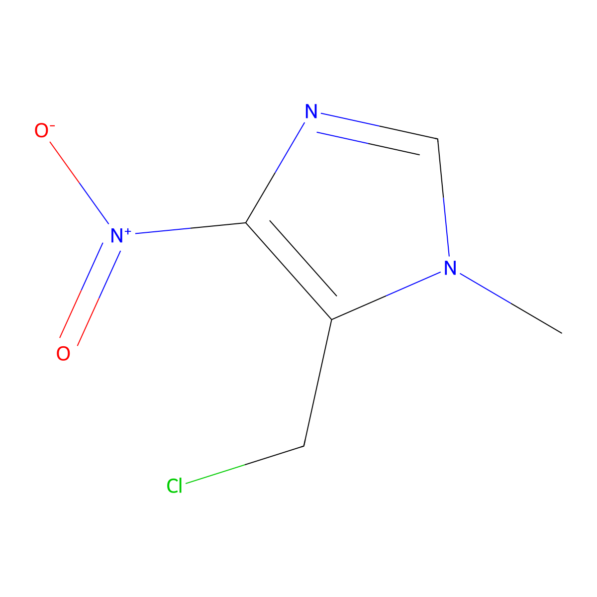 5-(chloromethyl)-1-methyl-4-nitro-1H-imidazole molecular structure, CAS 133587-87-8