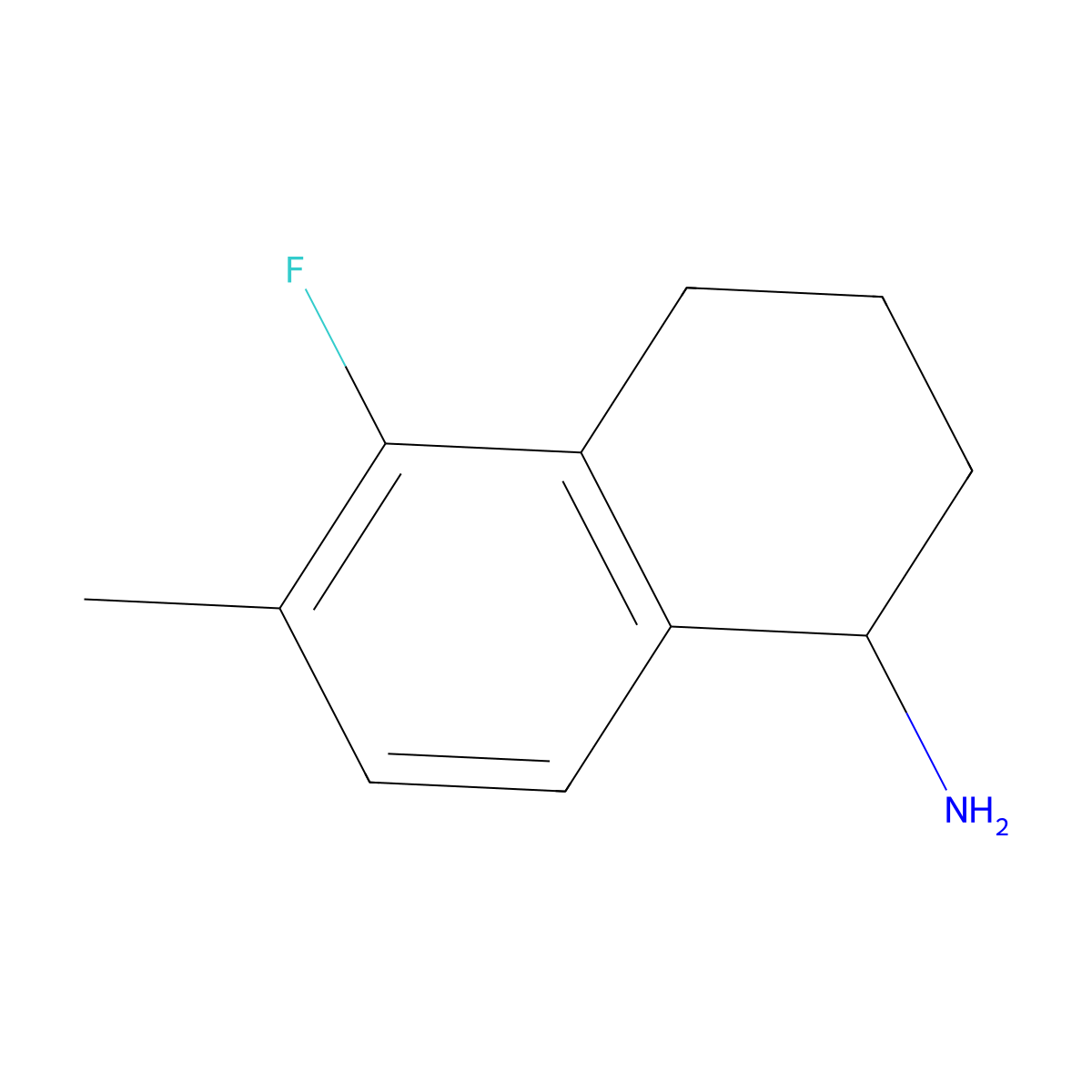 (R)-5-Fluoro-6-methyl-1,2,3,4-tetrahydronaphthalen-1-amine molecular structure, CAS 1335871-80-1