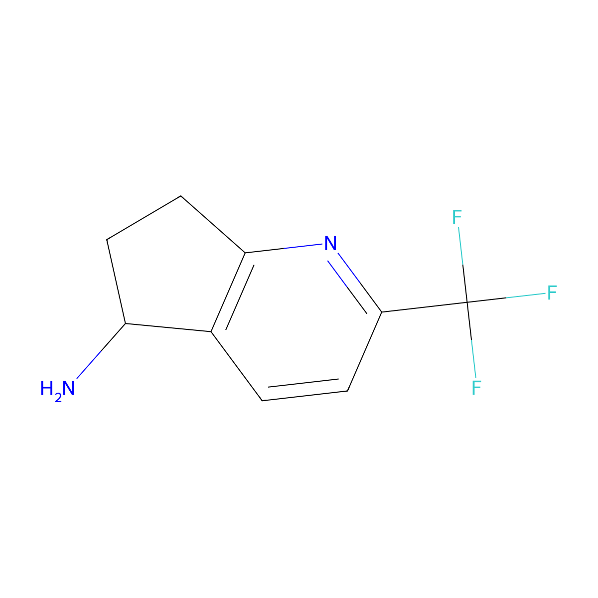 (5R)-2-(trifluoromethyl)-6,7-dihydro-5H-cyclopenta[b]pyridin-5-amine molecular structure, CAS 1335876-20-4