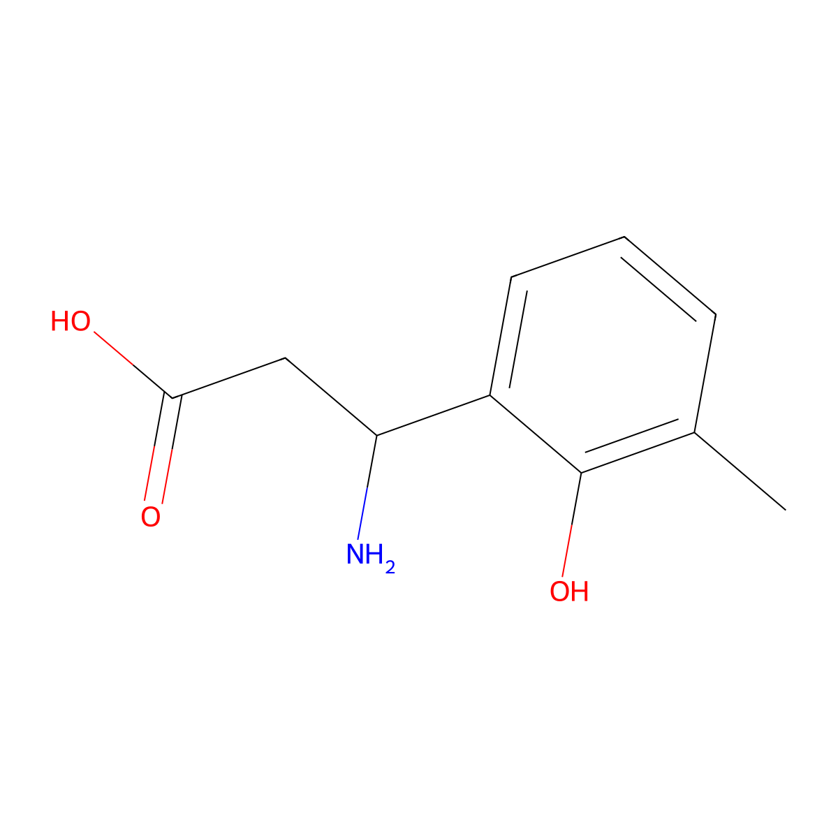 (3R)-3-Amino-3-(2-hydroxy-3-methylphenyl)propanoic acid molecular structure, CAS 1335894-36-4