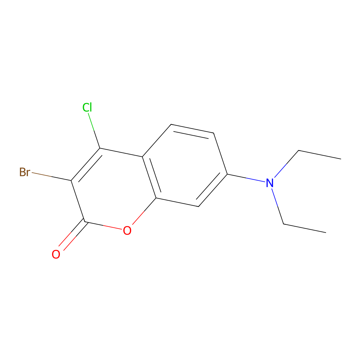 3-Bromo-4-chloro-7-diethylamino-chromen-2-one molecular structure, CAS 133590-21-3