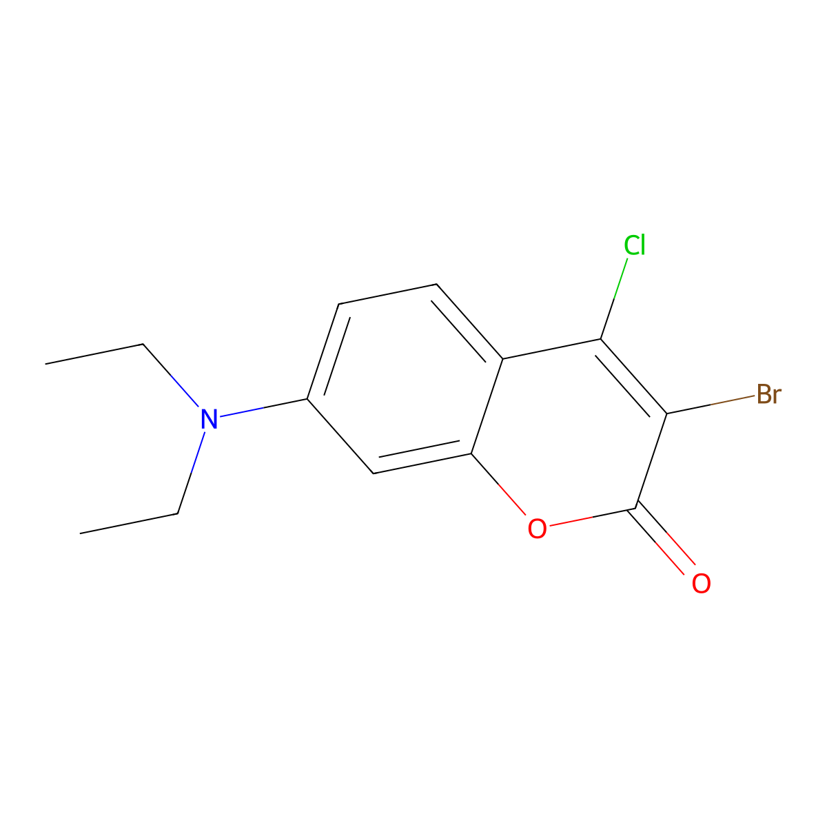 3-Bromo-4-chloro-7-diethylamino-chromen-2-one molecular structure, CAS 133590-21-3