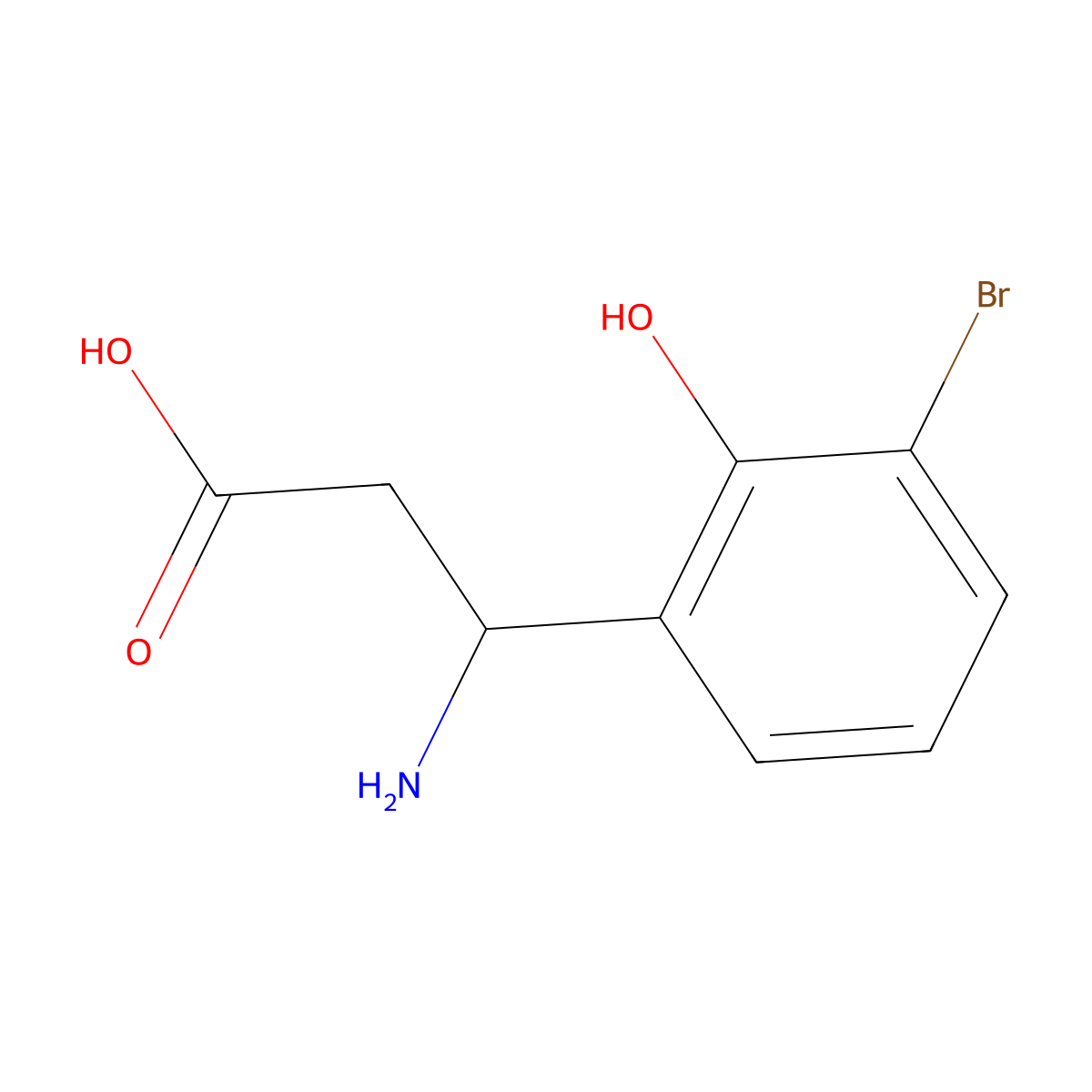 (3R)-3-Amino-3-(3-bromo-2-hydroxyphenyl)propanoic acid molecular structure, CAS 1335919-57-7
