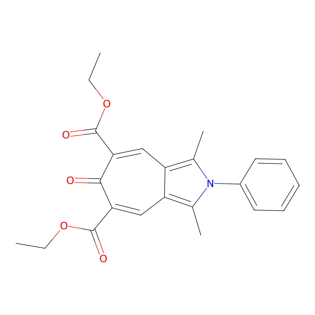 Diethyl 1,3-dimethyl-6-oxo-2-phenyl-2,6-dihydrocyclohepta[c]pyrrole-5,7-dicarboxylate molecular structure, CAS 133594-57-7