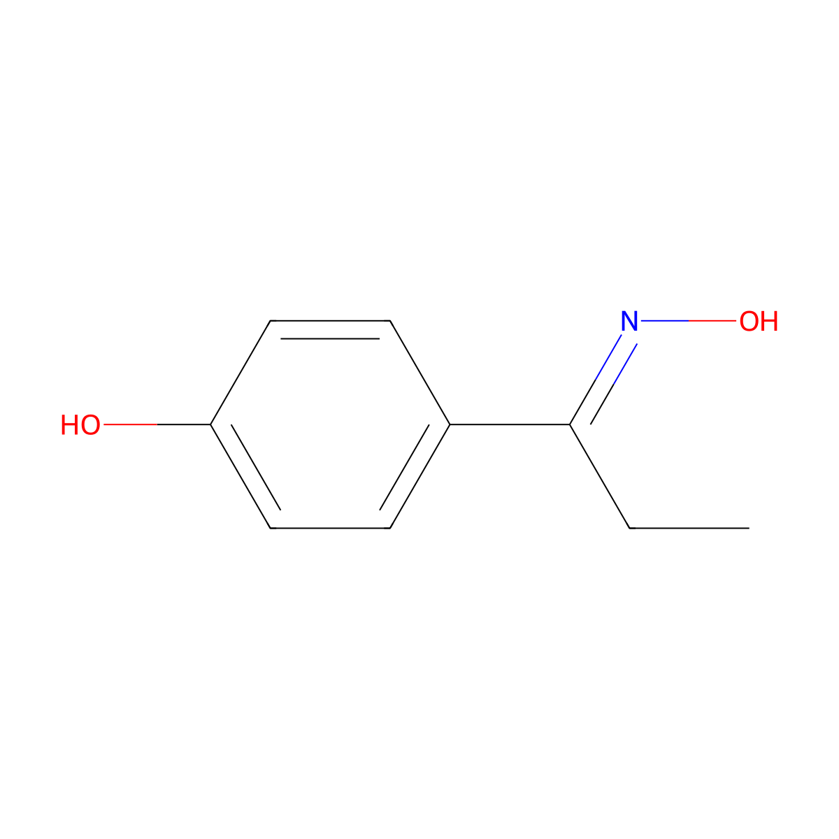 4-(C-ethyl-N-hydroxycarbonimidoyl)phenol molecular structure, CAS 133595-72-9
