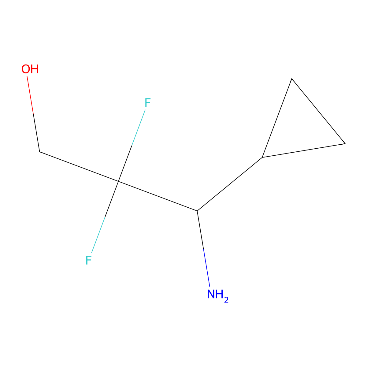 (3S)-3-amino-3-cyclopropyl-2,2-difluoropropan-1-ol molecular structure, CAS 1335983-07-7