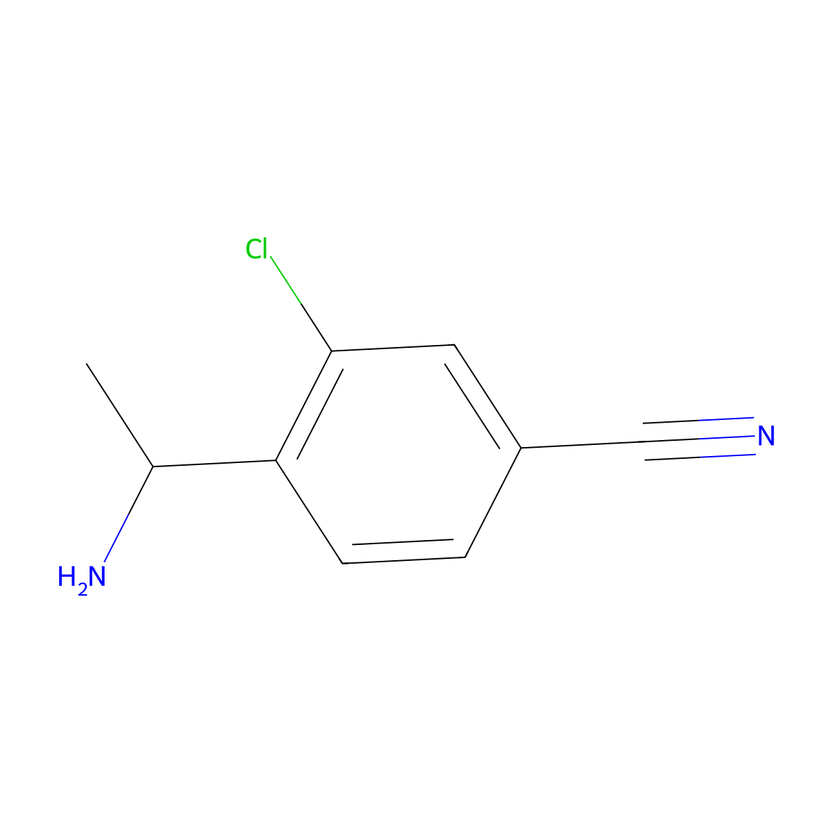 (R)-4-(1-Aminoethyl)-3-chlorobenzonitrile molecular structure, CAS 1335986-46-3