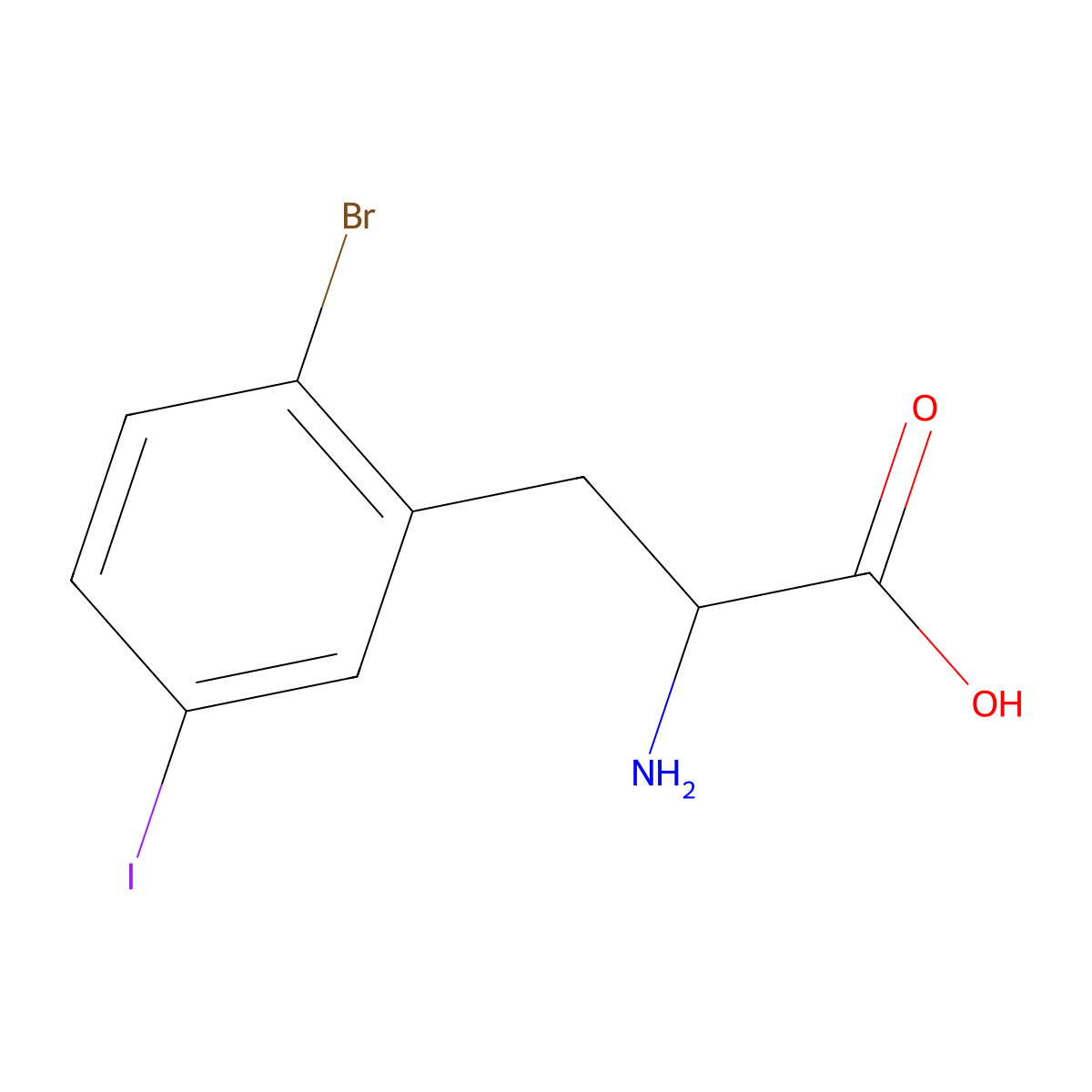 2-Bromo-5-iodo-L-phenylalanine molecular structure, CAS 1335989-00-8