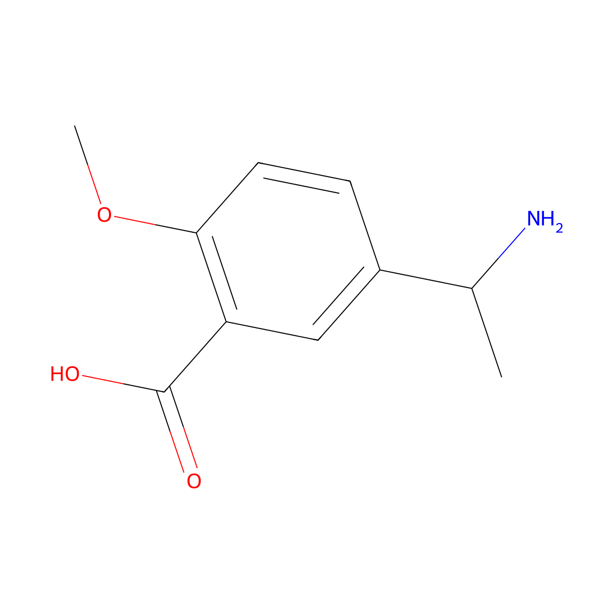 (S)-5-(1-aminoethyl)-2-methoxybenzoic acid molecular structure, CAS 1336025-25-2