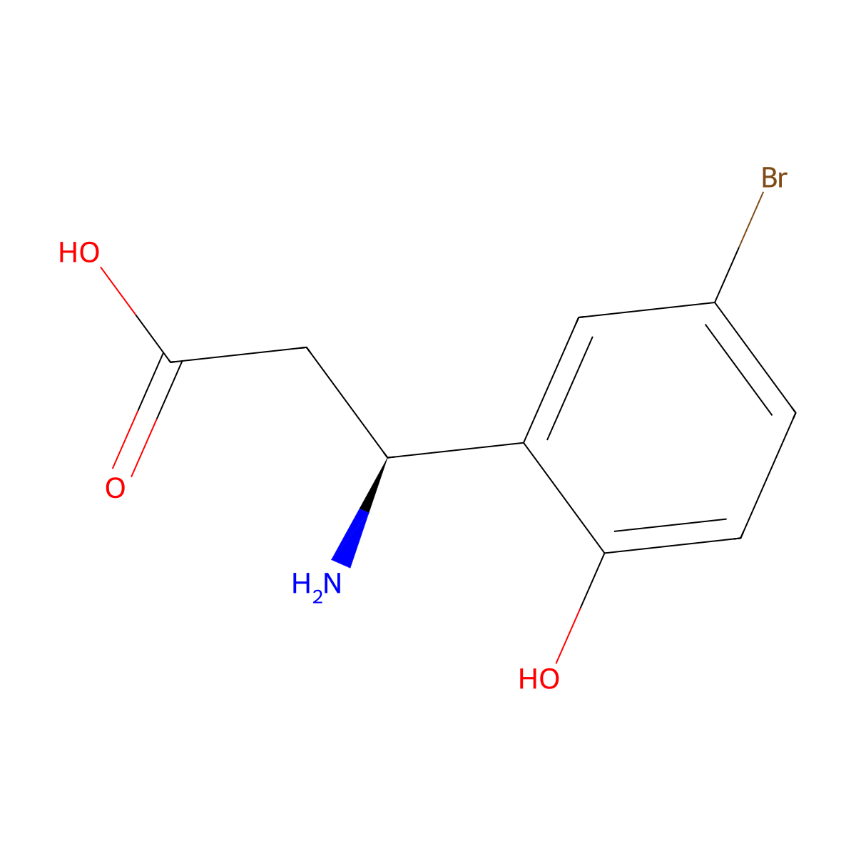 (3S)-3-Amino-3-(5-bromo-2-hydroxyphenyl)propanoic acid molecular structure, CAS 1336033-54-5