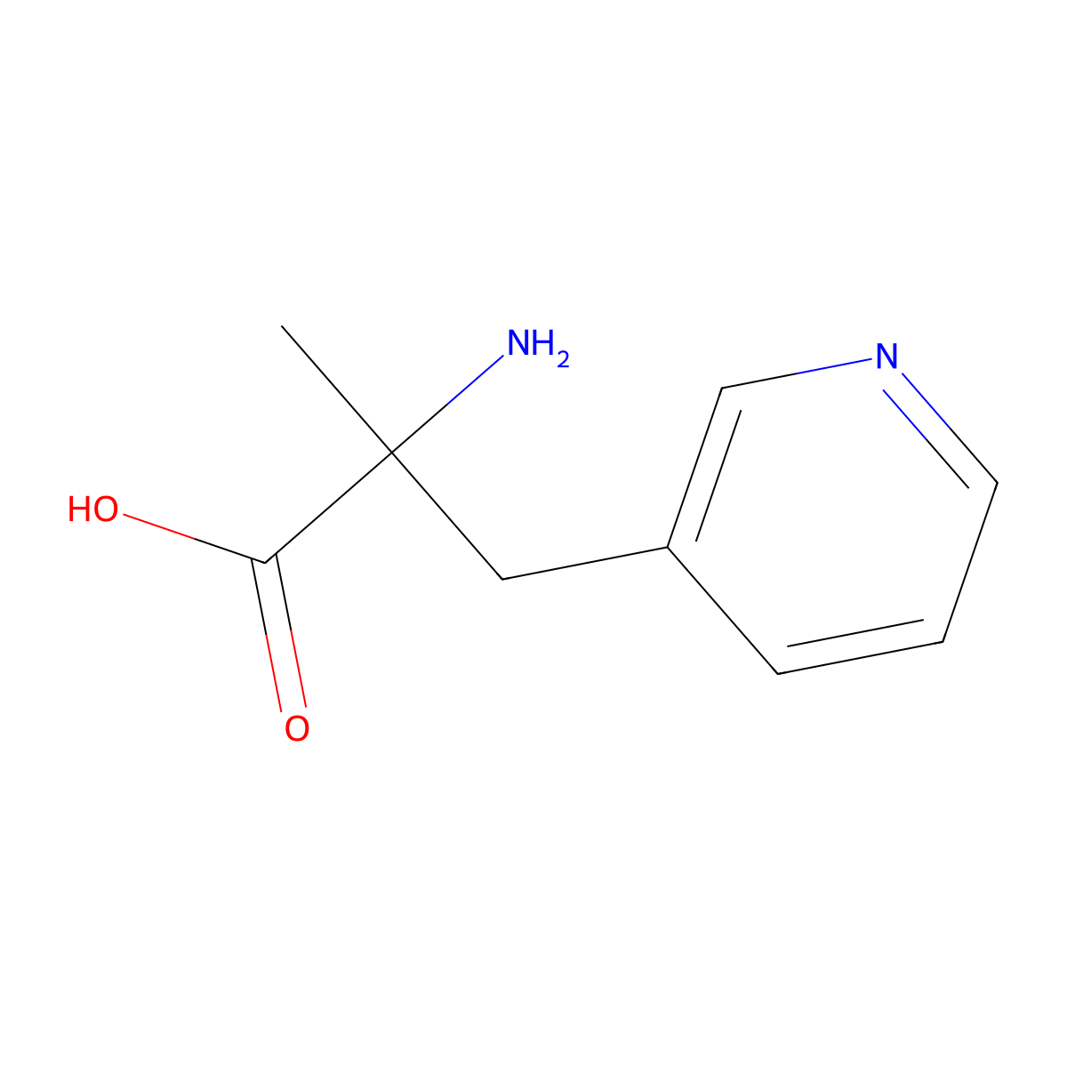 (2S)-2-amino-2-methyl-3-(pyridin-3-yl)propanoic acid molecular structure, CAS 1336037-51-4