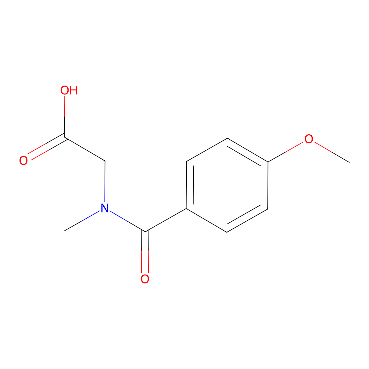 2-[(4-Methoxybenzoyl)(methyl)amino]acetic acid molecular structure, CAS 133604-65-6