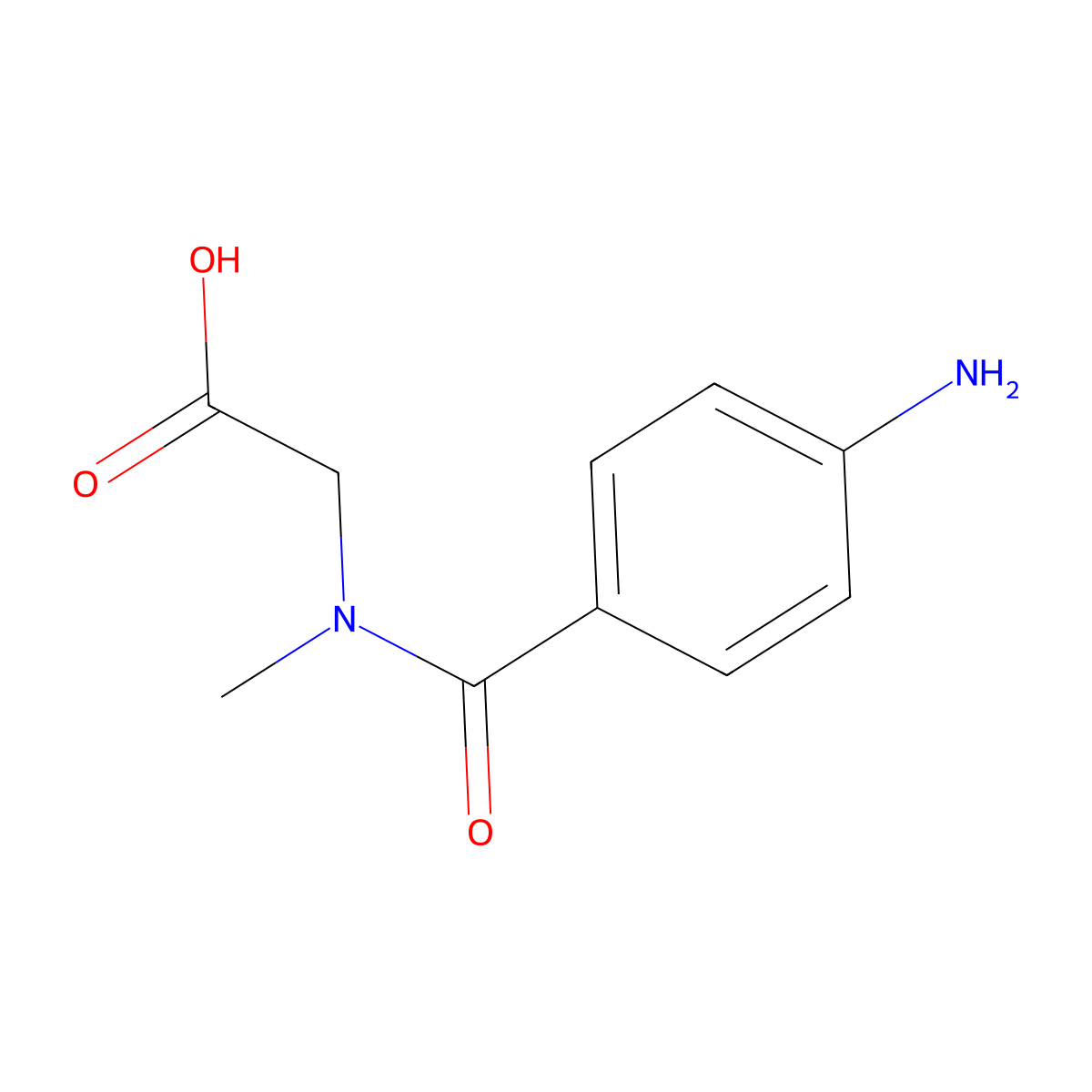 2-(4-amino-N-methylbenzamido)acetic acid molecular structure, CAS 133604-66-7
