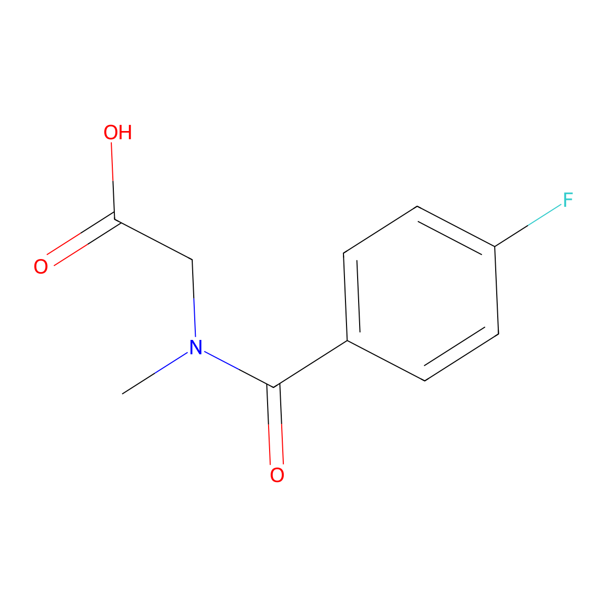 N-(4-Fluorobenzoyl)-N-methylglycine molecular structure, CAS 133604-67-8