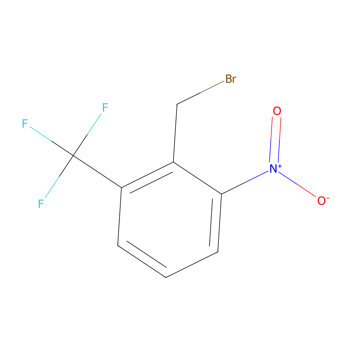 2-(Bromomethyl)-1-nitro-3-(trifluoromethyl)benzene molecular structure, CAS 133605-26-2