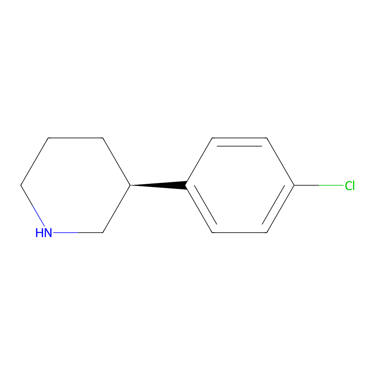 (S)-3-(4-Chlorophenyl)piperidine molecular structure, CAS 1336067-62-9