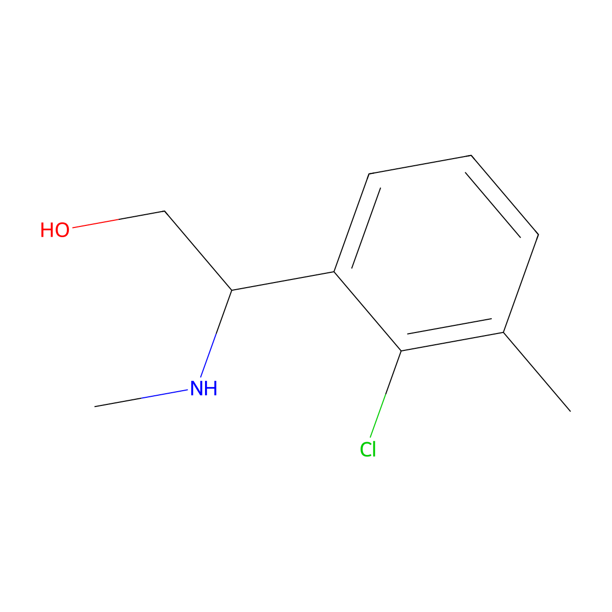 (R)-2-(2-Chloro-3-methylphenyl)-2-(methylamino)ethan-1-OL molecular structure, CAS 1336089-67-8