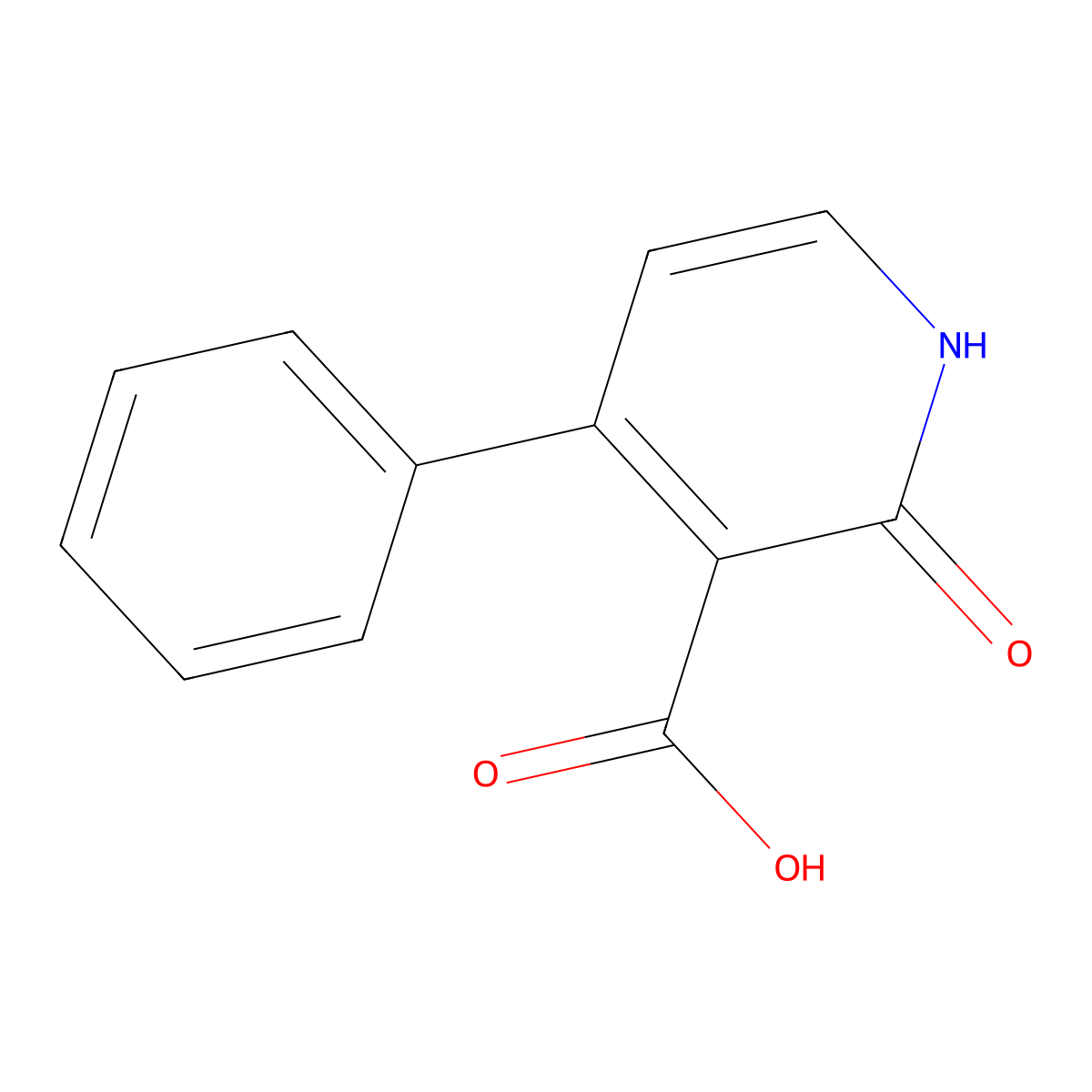 2-Oxo-4-phenyl-1,2-dihydropyridine-3-carboxylic acid molecular structure, CAS 133609-29-7