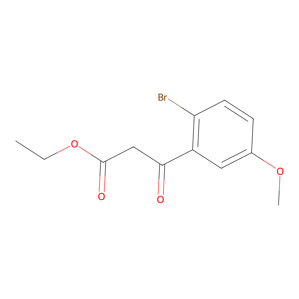 3-(2-Bromo-5-methoxy-phenyl)-3-oxo-propionic acid ethyl ester molecular structure, CAS 133609-38-8