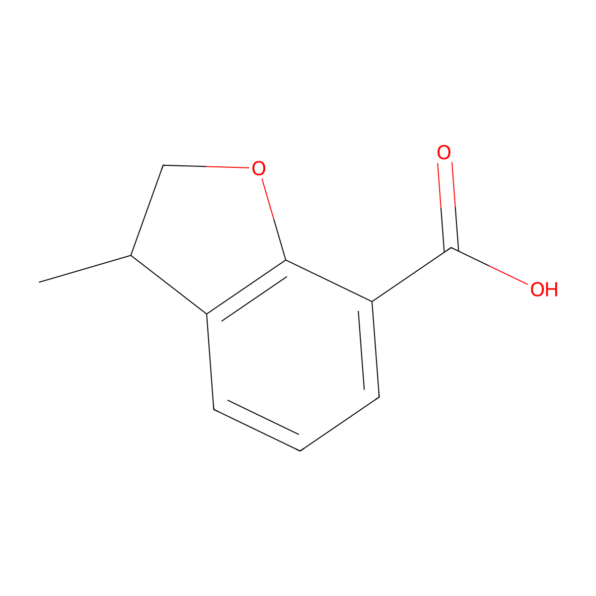 3-Methyl-2,3-dihydro-1-benzofuran-7-carboxylic acid molecular structure, CAS 133609-86-6