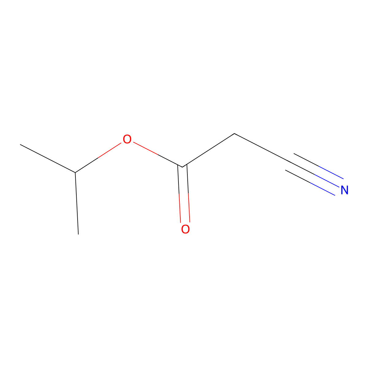 Isopropyl cyanoacetate molecular structure, CAS 13361-30-3
