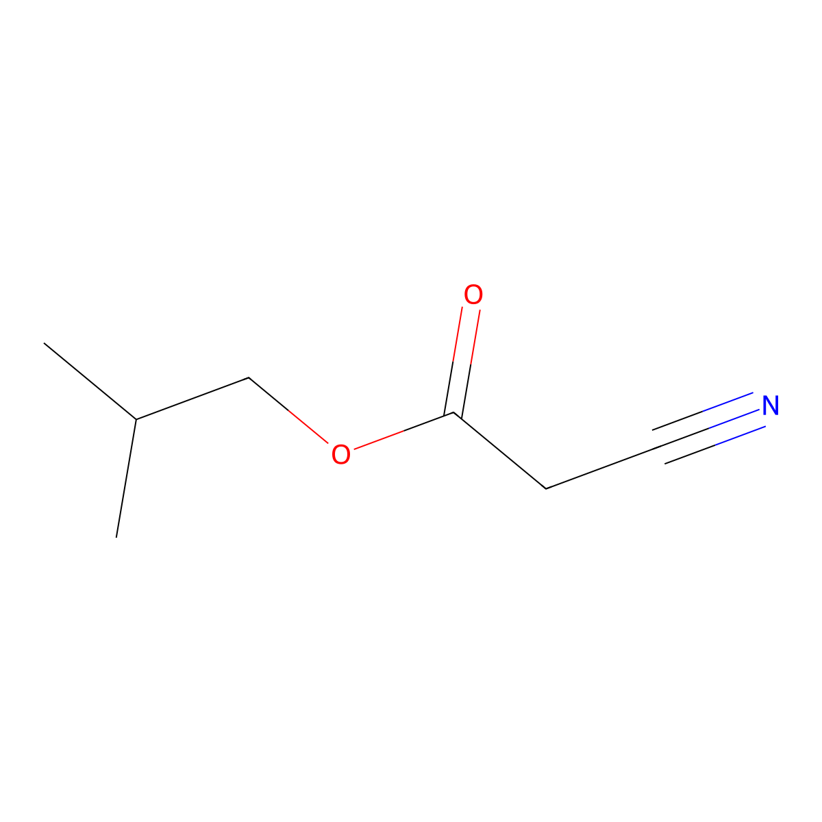 Isobutyl cyanoacetate molecular structure, CAS 13361-31-4
