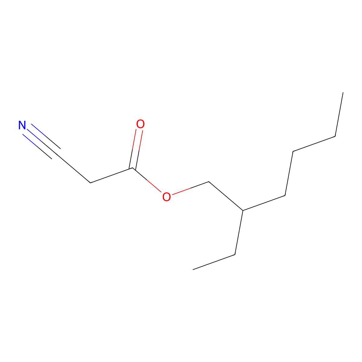 2-Ethylhexyl cyanoacetate molecular structure, CAS 13361-34-7