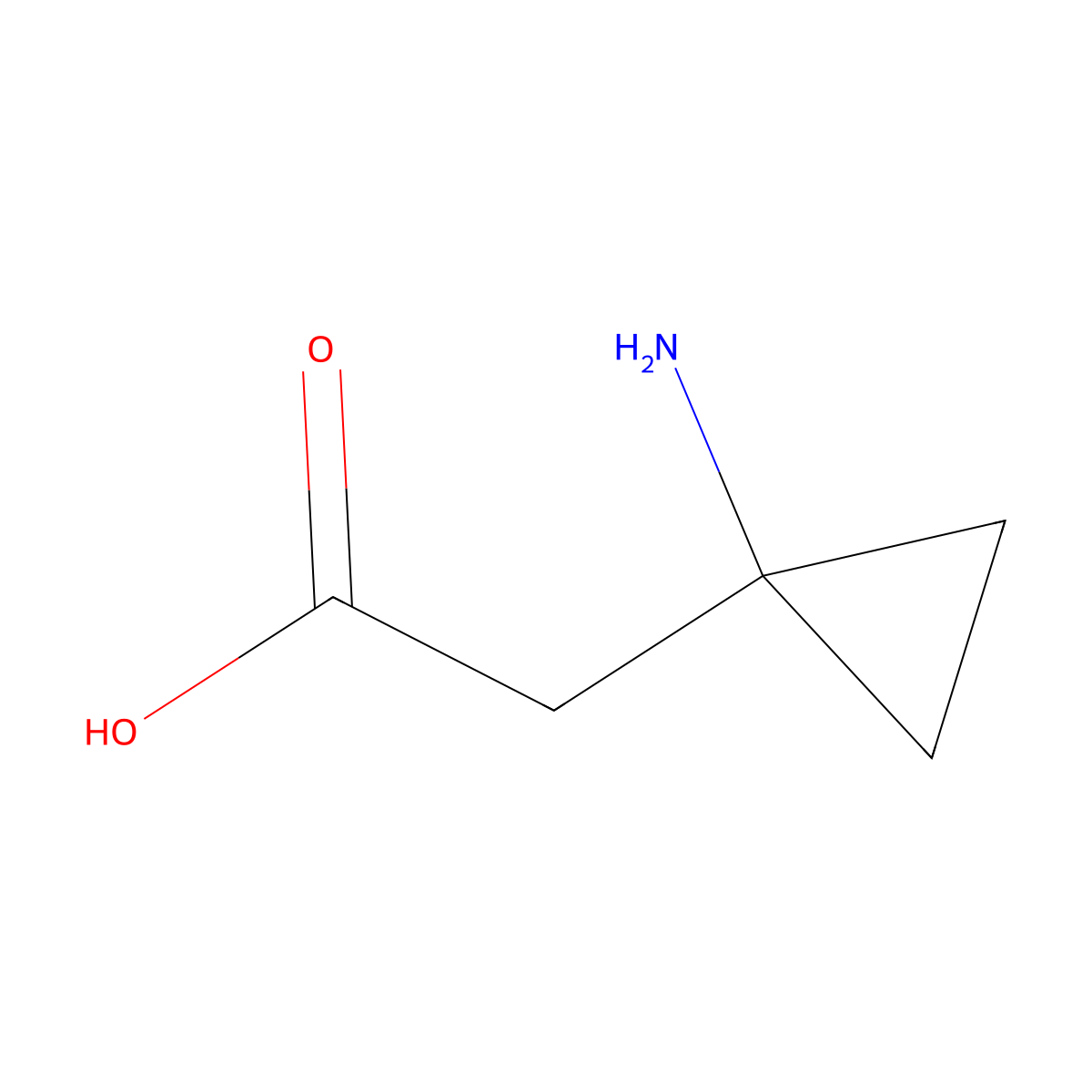 2-(1-Aminocyclopropyl)acetic acid molecular structure, CAS 133616-20-3