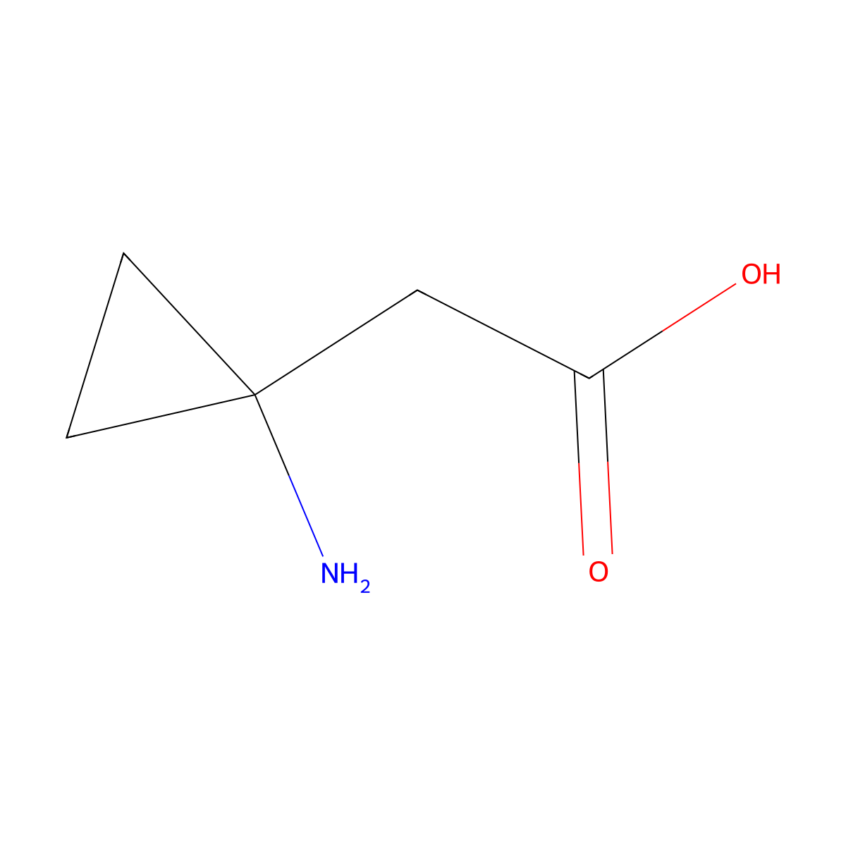 2-(1-Aminocyclopropyl)acetic acid molecular structure, CAS 133616-20-3