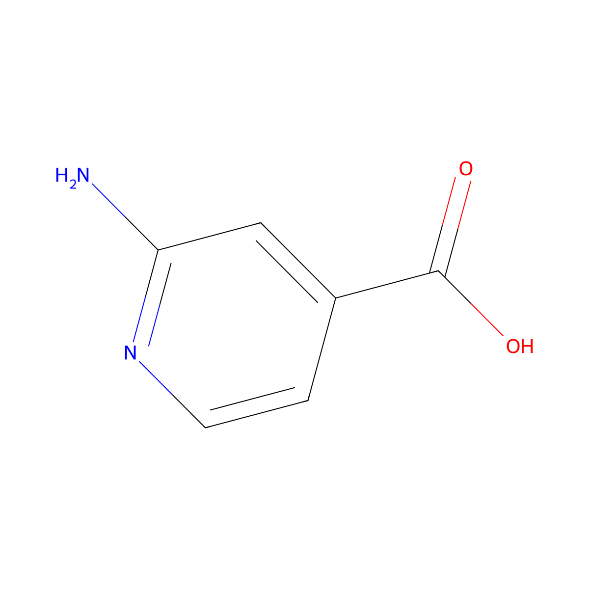 2-Aminopyridine-4-carboxylic acid molecular structure, CAS 13362-28-2