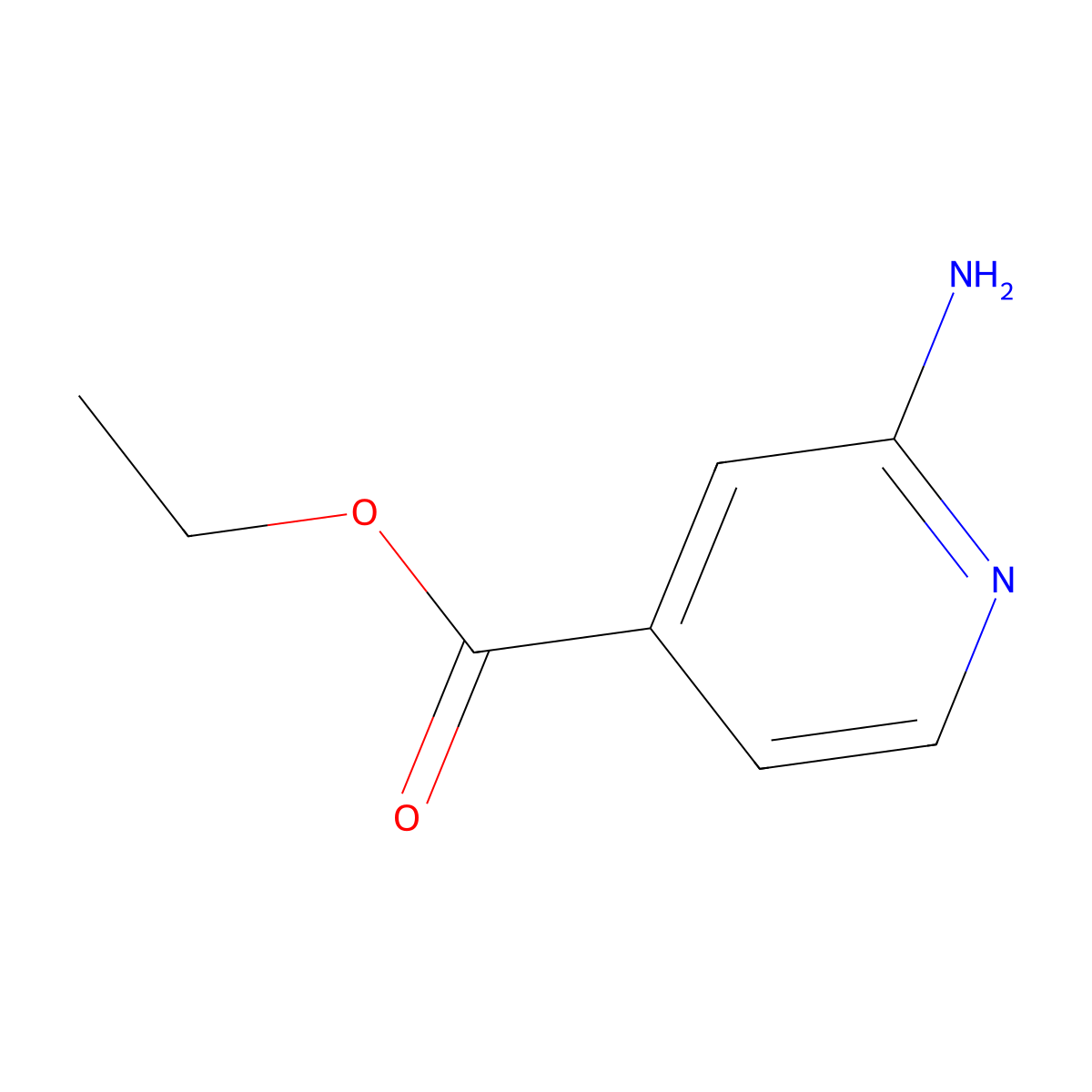 Ethyl 2-aminopyridine-4-carboxylate molecular structure, CAS 13362-30-6